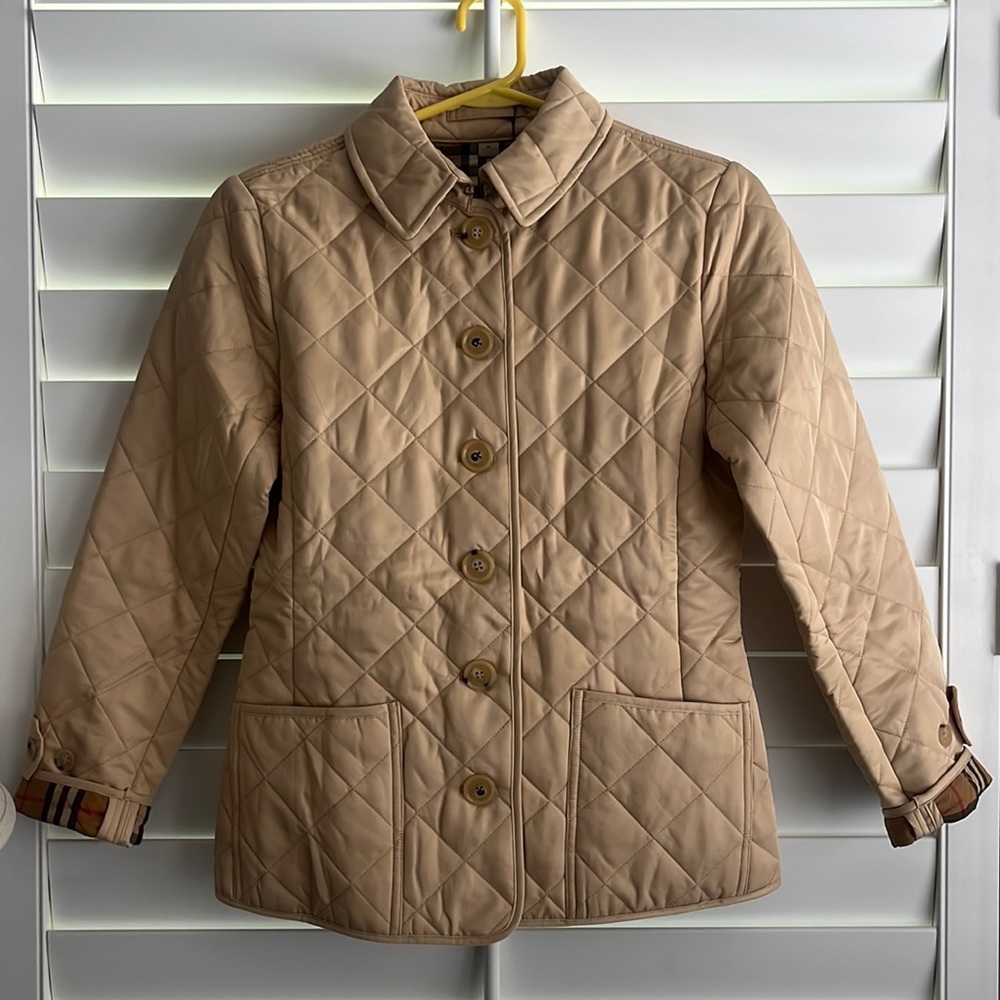Quilted Diamond plaid lined Burberry like Jacket NWT XS Thermoregulated ⭐️⭐️